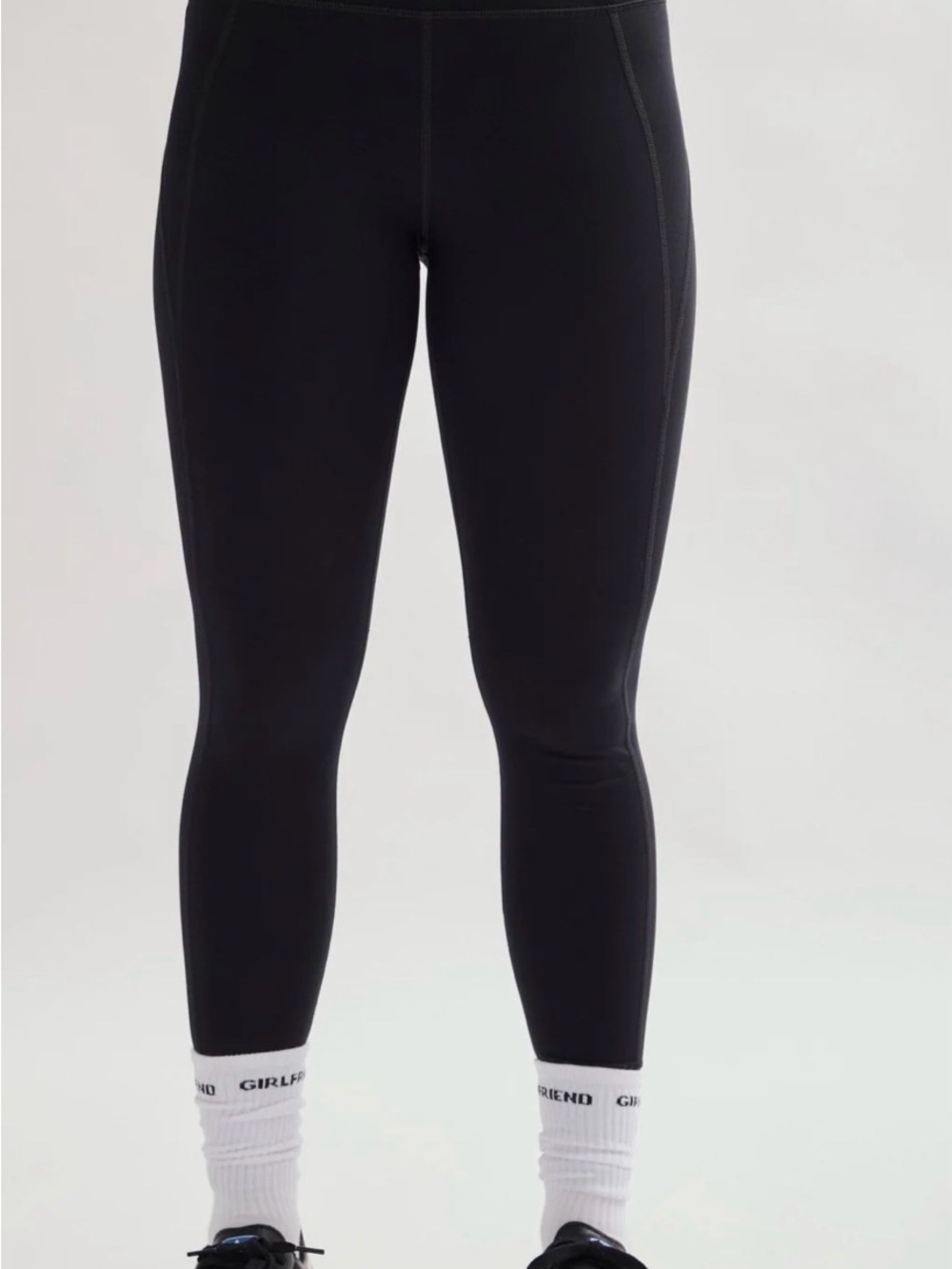 Girlfriend Medium Collective Womens HR Ankle Stretch Black Leggings